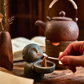 Zen Monk Candlestick Decoration - Mini Figurine for Home Decor